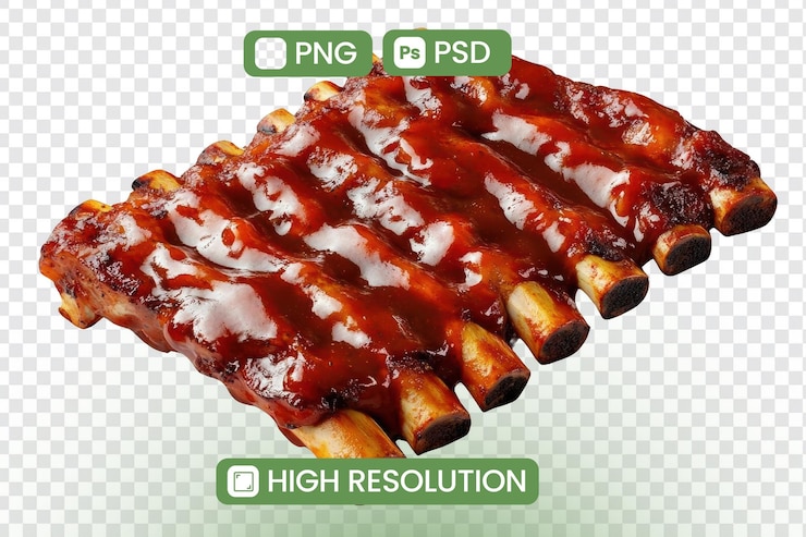 PSD las costillas de barbacoa de alta resolución png psd