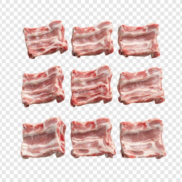 Costillas de cerdo crudas para cocinar