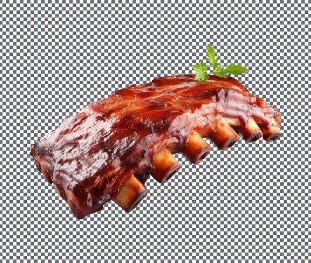 Las costillas traseras del bebé bbq aisladas sobre un fondo transparente