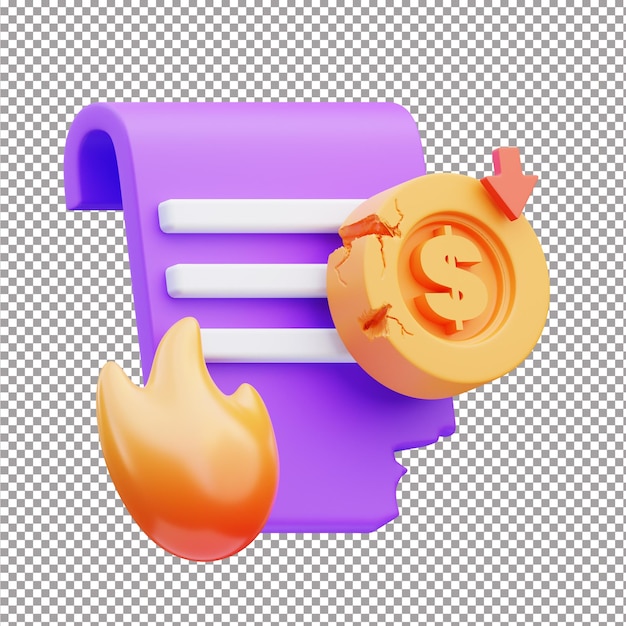 El costo del salario bajó 3d render
