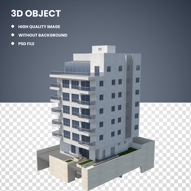 Costruzione bianca blu 3d