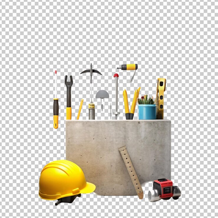 costruzione di pareti in cemento sfondo trasparente