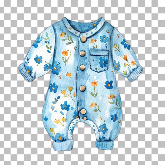 PSD costume bleu pour bébé, couleur d'eau, pépinière