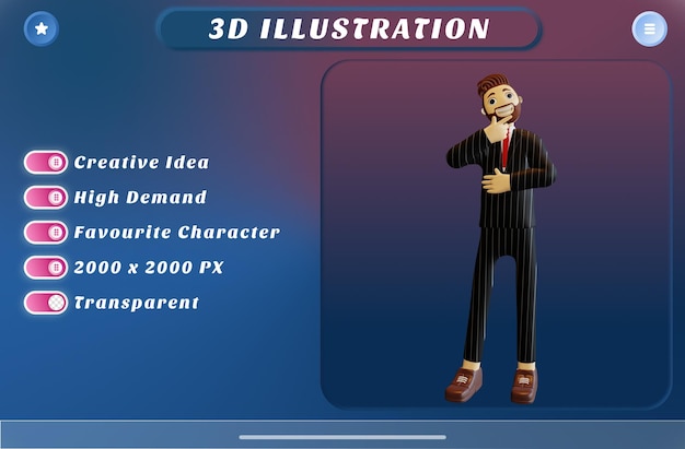 Costume Et Cravate De Personnage D'homme D'affaires De Rendu 3d