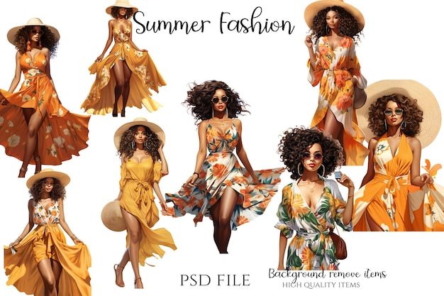 PSD costume d'été fashion cliparts d'illustration