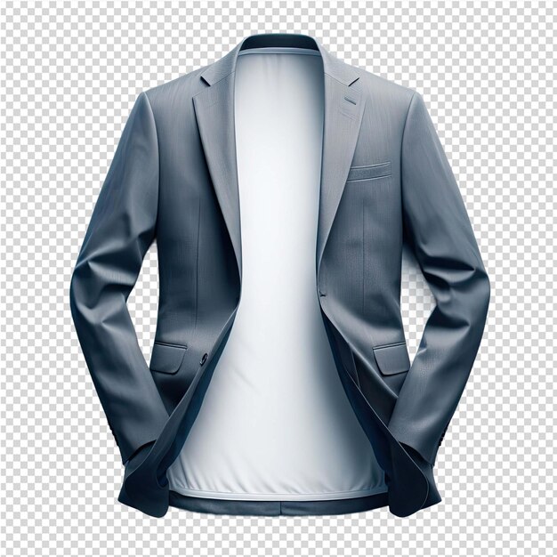 PSD un costume gris avec une chemise blanche dessus