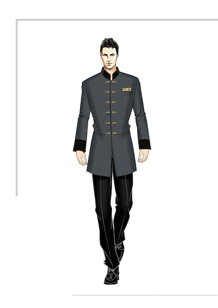 Costume D'homme De Mode Tissu Uniforme Style Design De Personnage