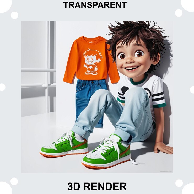 PSD costume pour garçons à fond transparent