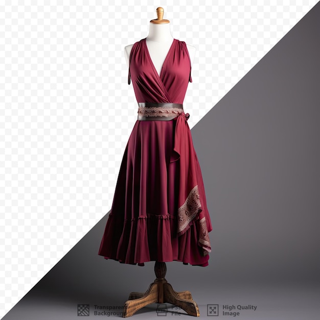 Costume Tablier Andalou Sur Fond Transparent Robe Bouteille Rouge Vin Rouge Célébrée Par Mannequin