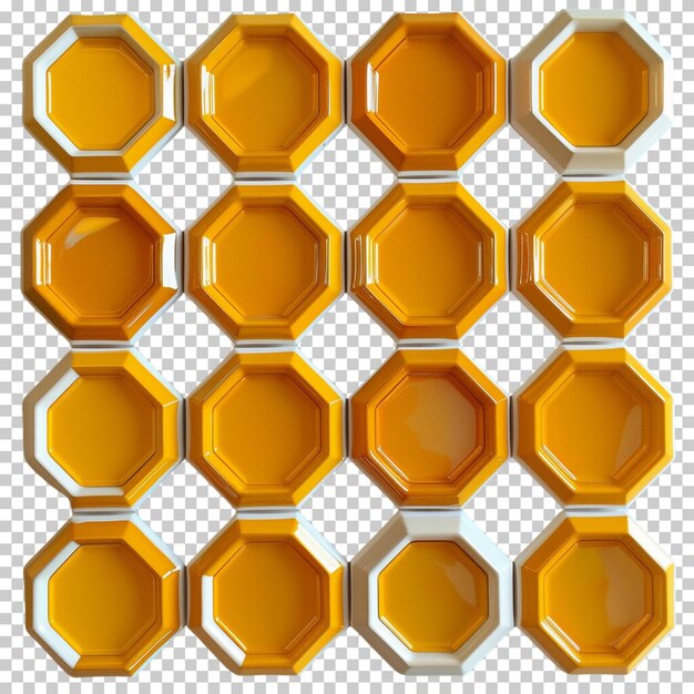 Coto de mel fresco com gota de mel isolada sobre um fundo transparente