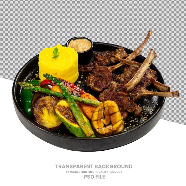 Cotte d'agnello alla griglia con verdure arrostite