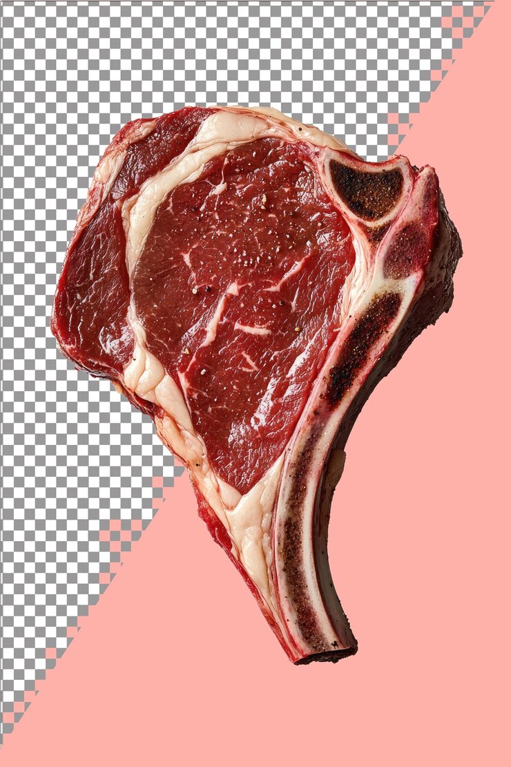 Cotte di vitello Tender e saporite perfette per la griglia Iperrealistico Isolato bianco semplice Transpare