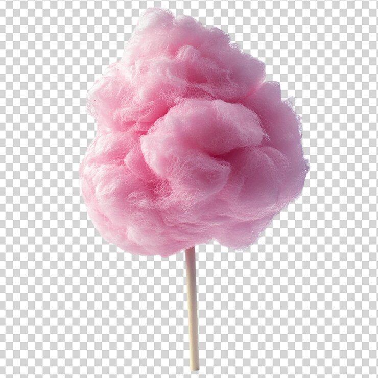 PSD cotton candy delight rosado aislado sobre un fondo transparente