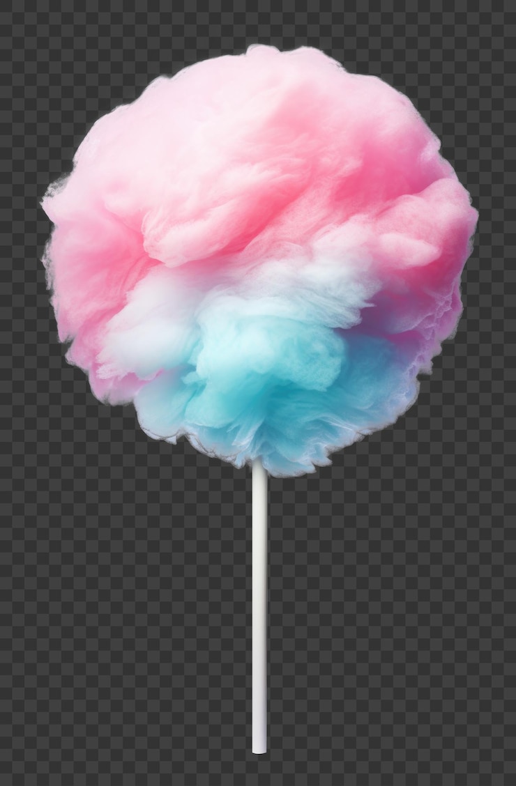 Cotton Candy Isolated on Transparent Background