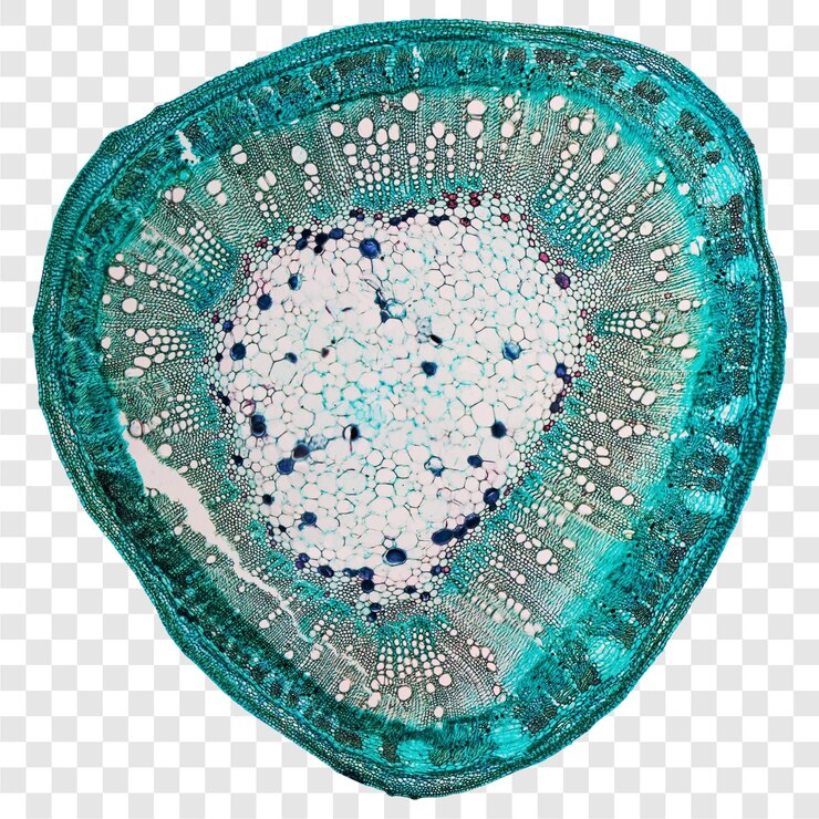 PSD cotton stem micrograph transparent