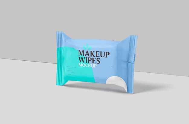 PSD cotton wipes packet packaging mockup kleine größe