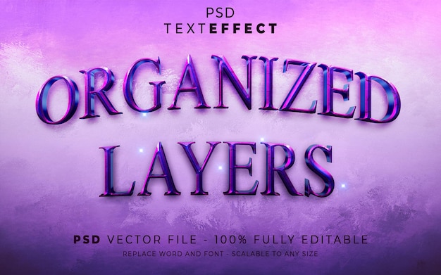 Les couches organisées TEXT3DEFFECT