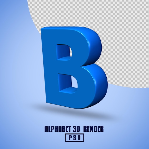 PSD couleur bleue de l'alphabet de rendu 3d