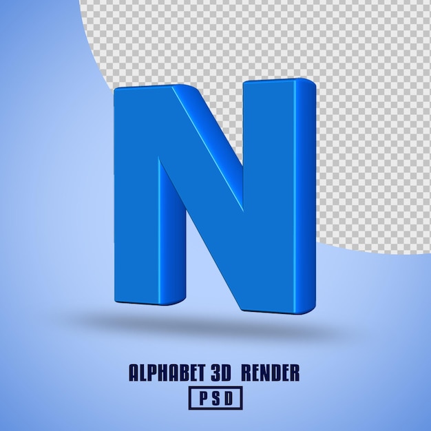 PSD couleur bleue de l'alphabet de rendu 3d