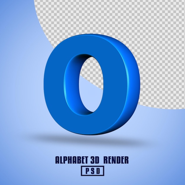 Couleur bleue de l'alphabet de rendu 3D