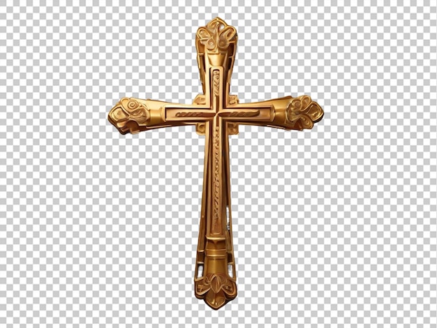 PSD couleur dorée du signe de la croix chrétienne élégante