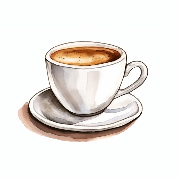 PSD couleur d'une tasse de café sur du blanc