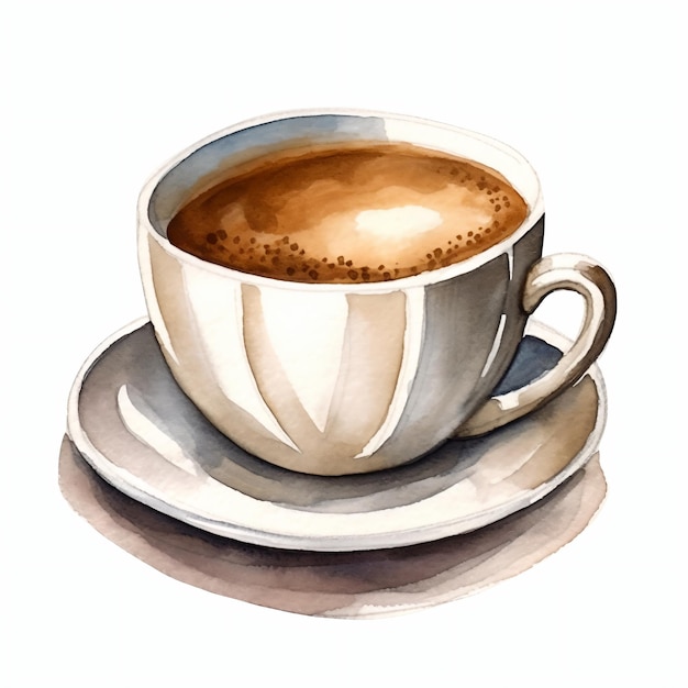 PSD couleur d'une tasse de café sur du blanc