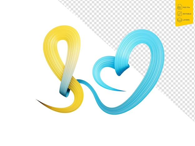 Couleurs Du Drapeau Du Kazakhstan Faisant Un Arc à Coeur Avec Ruban Illustration 3d