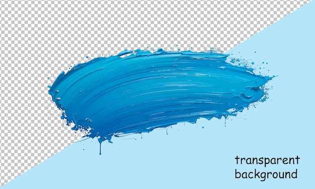 Un coup de pinceau bleu avec un fond transparent