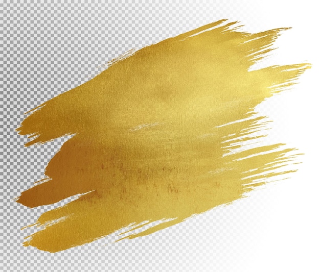 Un coup de pinceau doré avec un effet et une texture métalliques