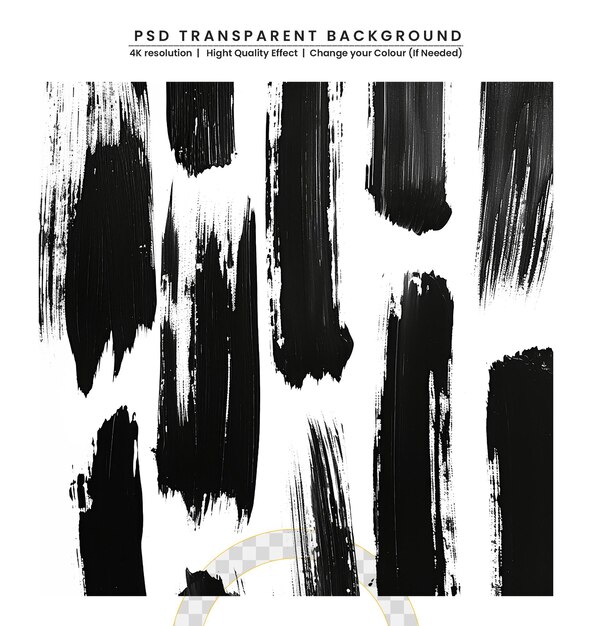 Un coup de pinceau noir sur un fond transparent