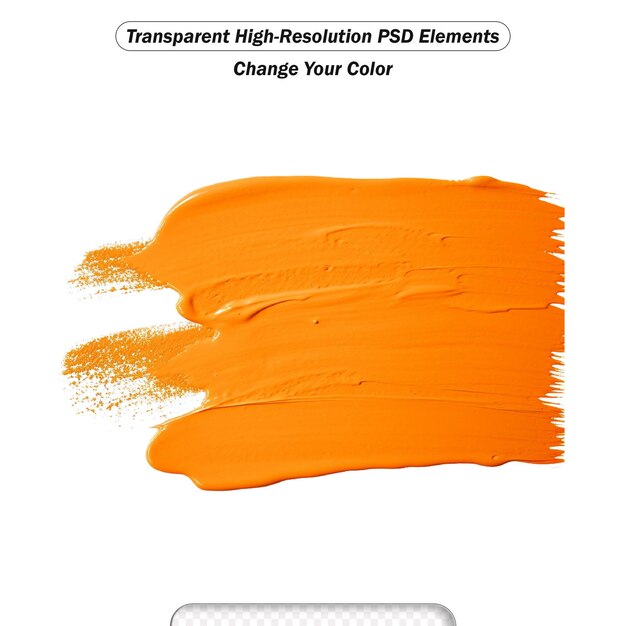 Un Coup De Pinceau De Peinture Orange Isolé Sur Un Blanc Transparent