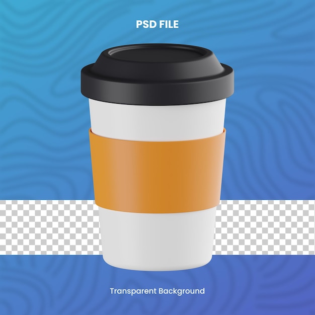 PSD coupe de café 3d avec fond transparent rendu de haute qualité