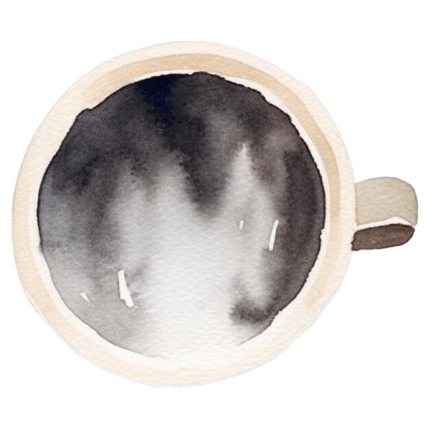 PSD coupe de café peinte à l'aquarelle, élément de design dessiné à la main isolé sur un fond transparent