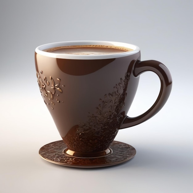 Coupe de café PSD sur fond blanc