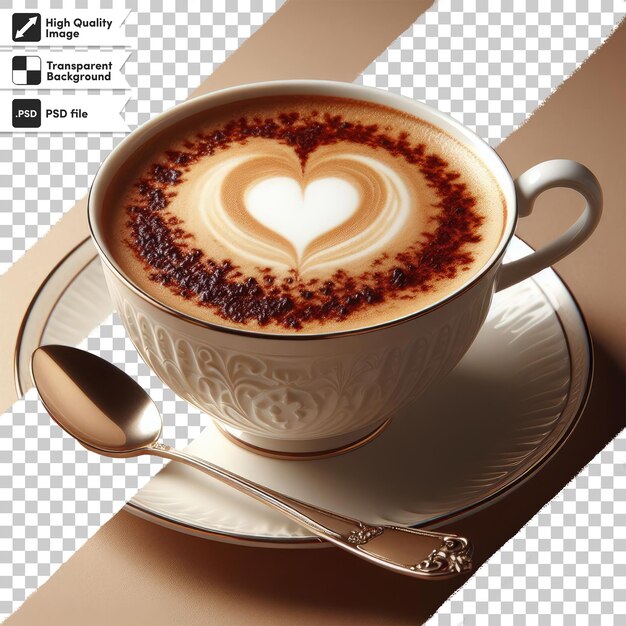 PSD coupe de cappuccino en psd sur fond transparent