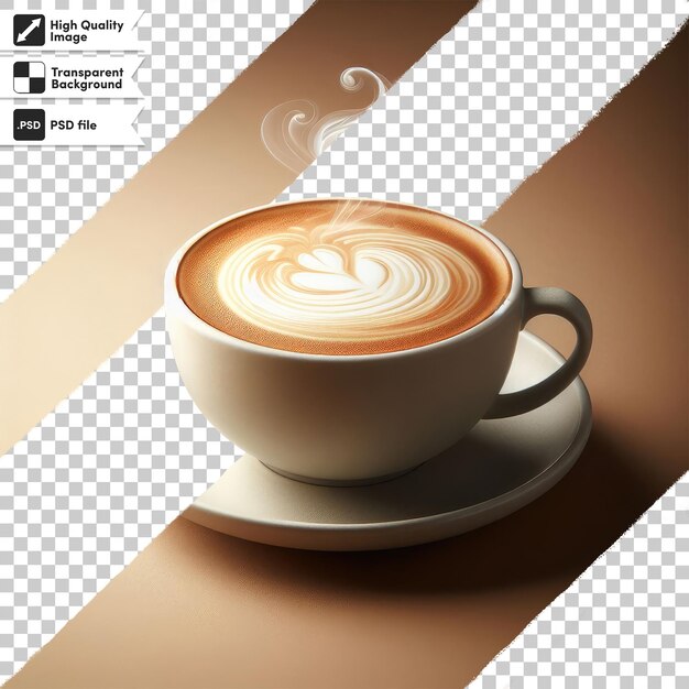 PSD coupe de cappuccino en psd sur fond transparent