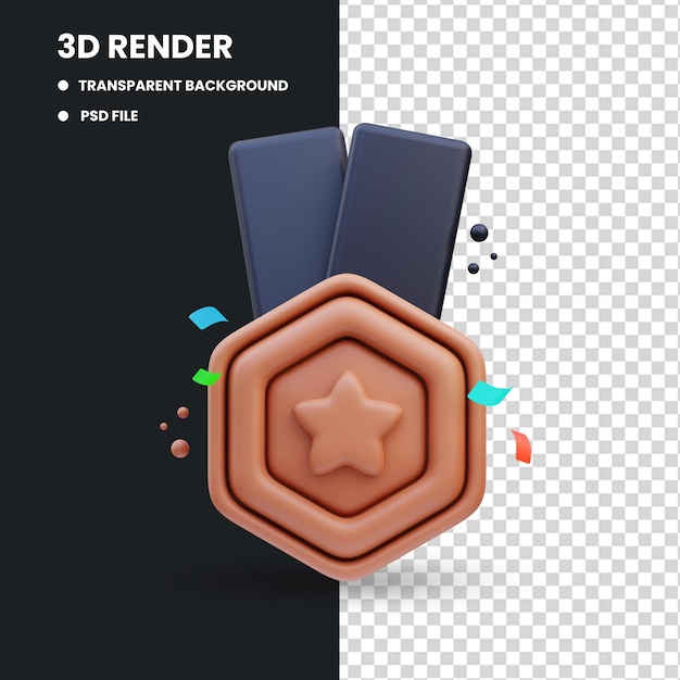 Coupe de championnat de médaille de bronze illustration 3d rendu 3d