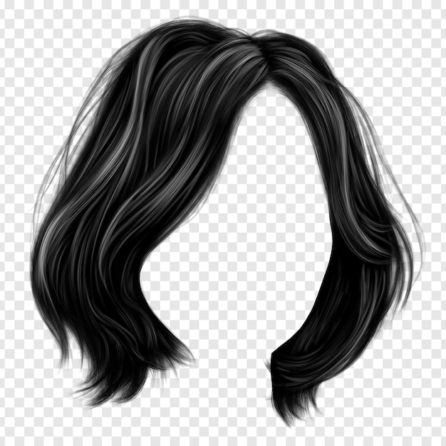 PSD coupe de cheveux courte chic png illustration peinte à la main libre