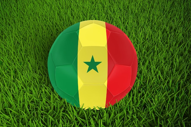 Coupe du monde de football avec le drapeau du Sénégal