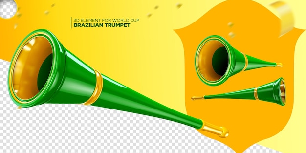 Coupe du monde de trompette brésilienne 3d pour les compositions
