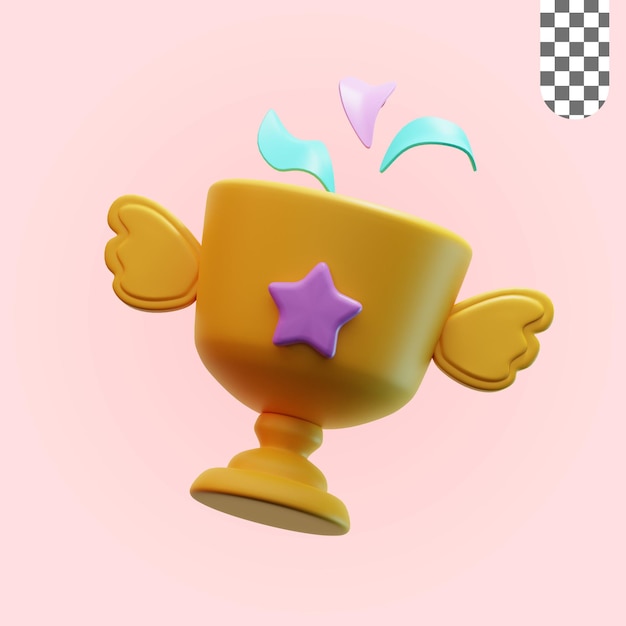 Coupe d'illustration 3D avec des ailes