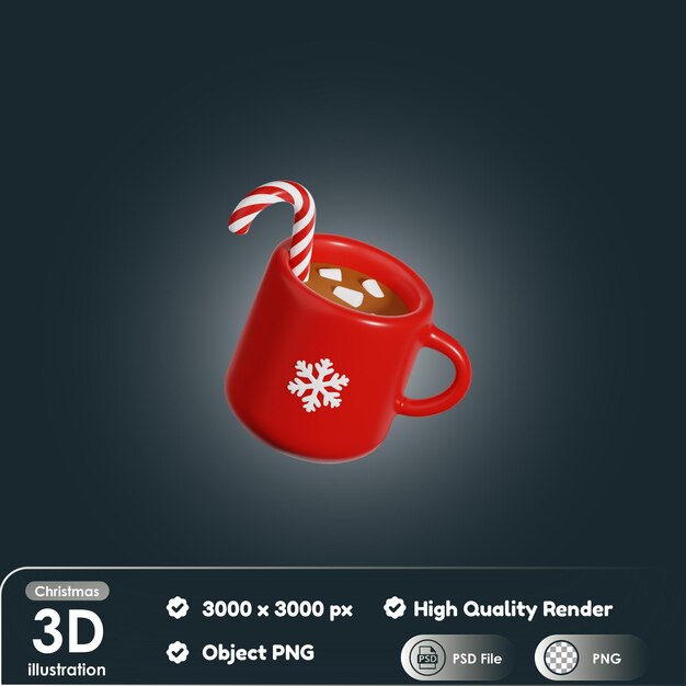 PSD coupe de noël 3d