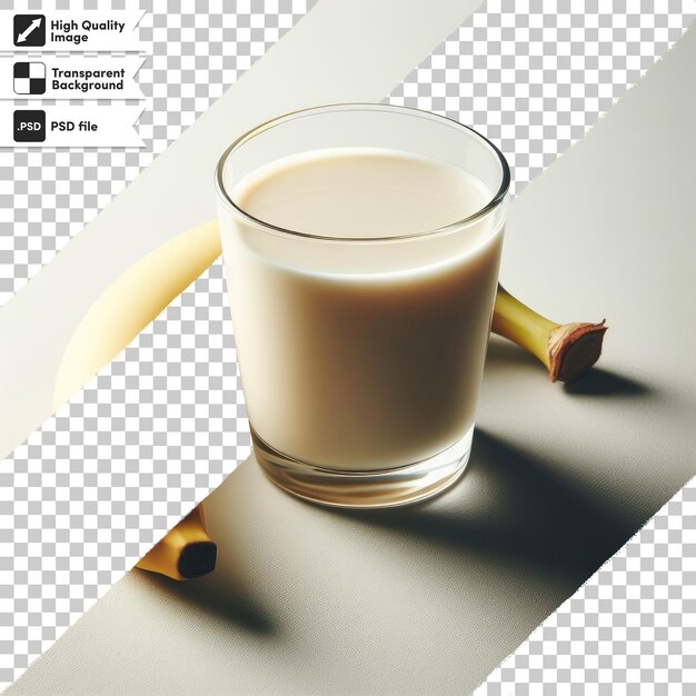 PSD coupe psd de lait et de banane sur fond transparent