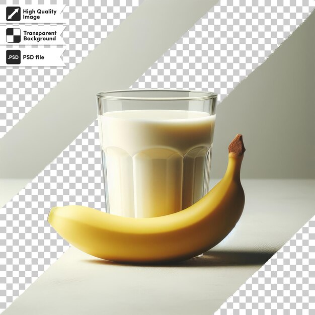 PSD coupe psd de lait et de banane sur fond transparent