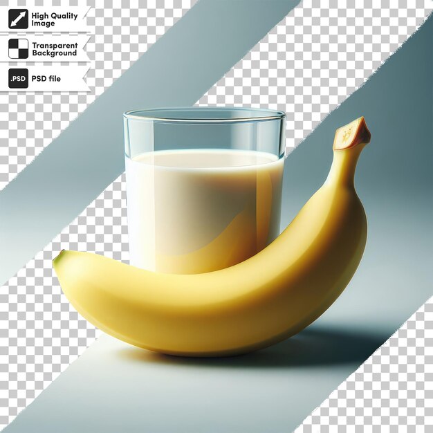 PSD coupe psd de lait et de banane sur fond transparent