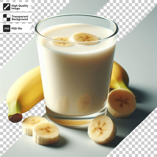 PSD coupe psd de lait et de banane sur fond transparent