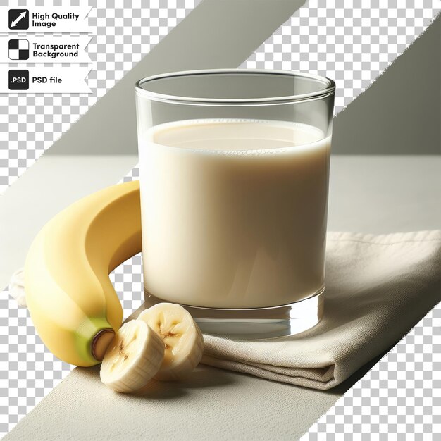 PSD coupe psd de lait et de banane sur fond transparent