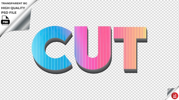 PSD couper la typographie arc-en-ciel coloré la texture du texte psd transparent