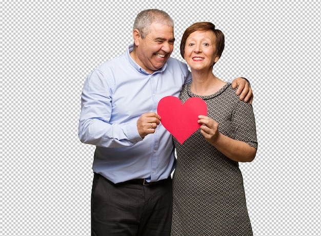 Couple d&#39;âge moyen célébrant la Saint Valentin